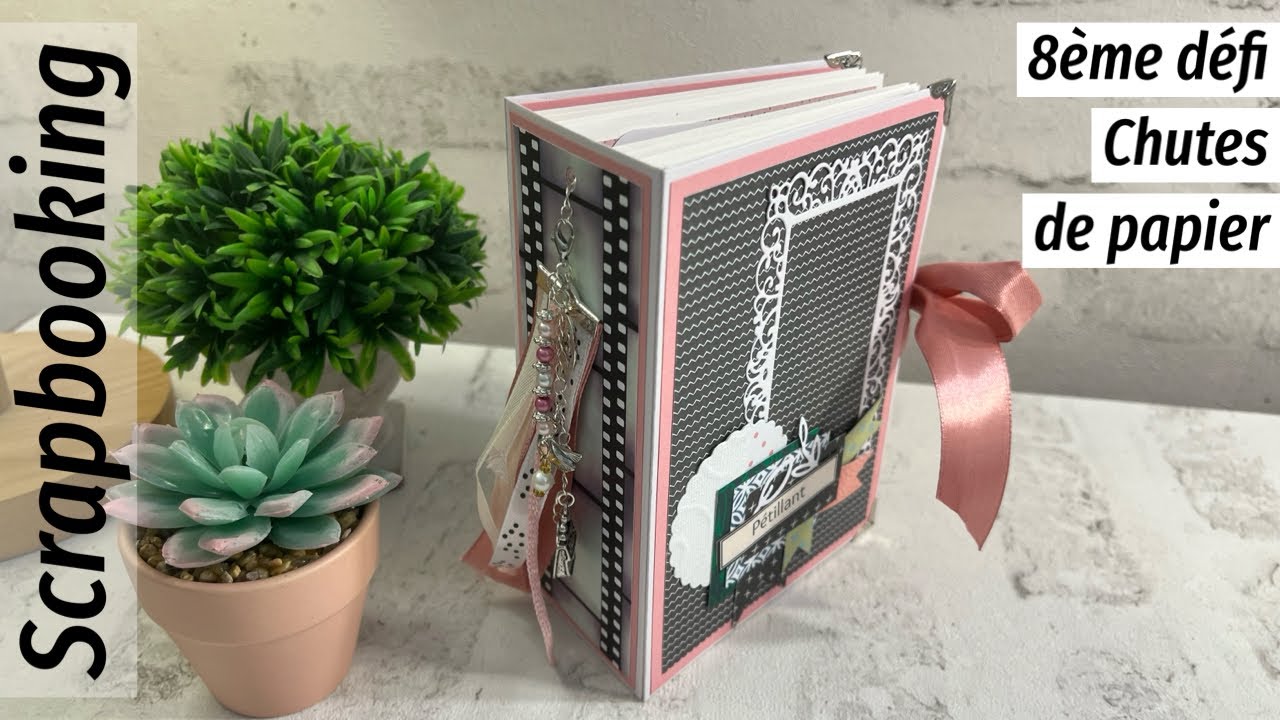 Tuto scrapbooking, 8eme défi chutes de papier, mini album