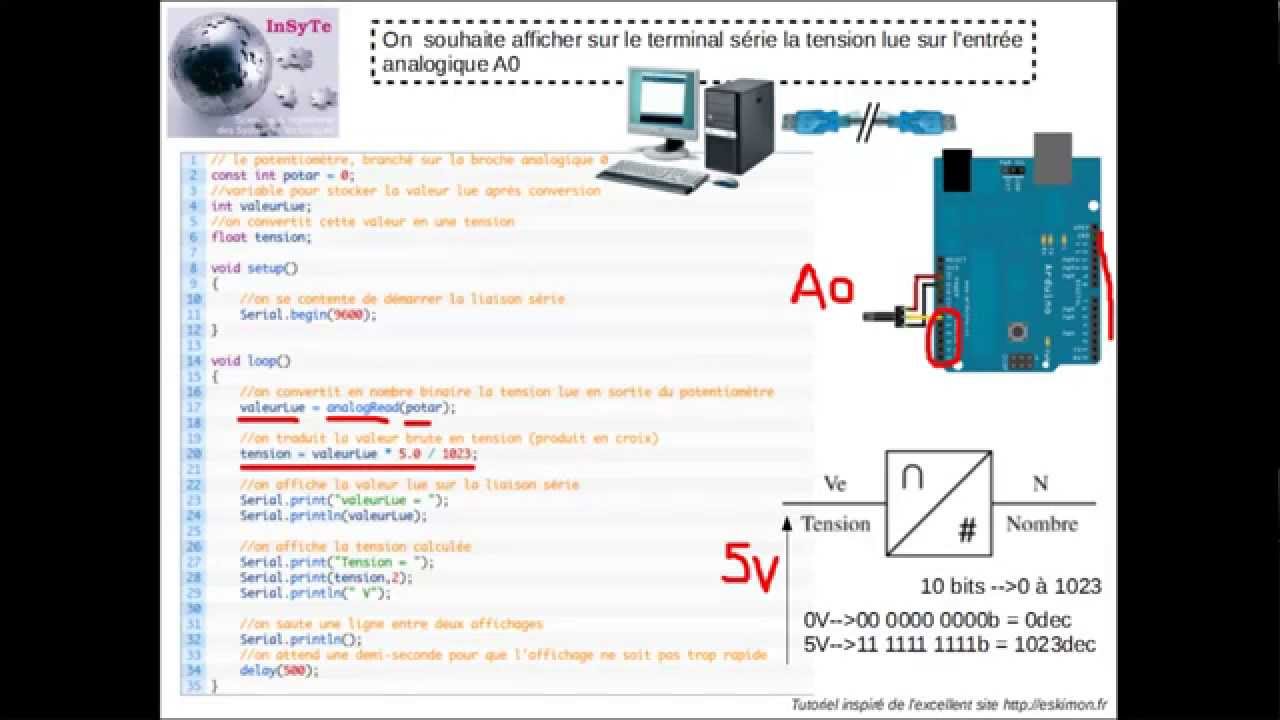 Arduino-Partie6.1-Gestion des entr&eacute;es analogiques 1