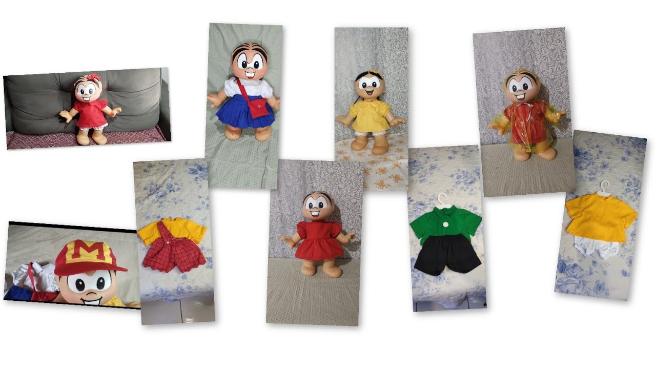 Mostrando o jeito mais fácil de vestir a roupa na boneca MÔNICA DA MIMO