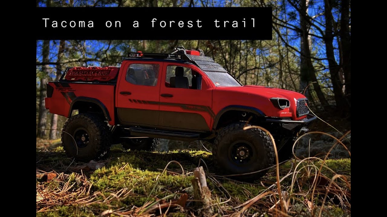 Tacoma on a forest trail (Element Trailrunner4x4 and all 3d printed body)