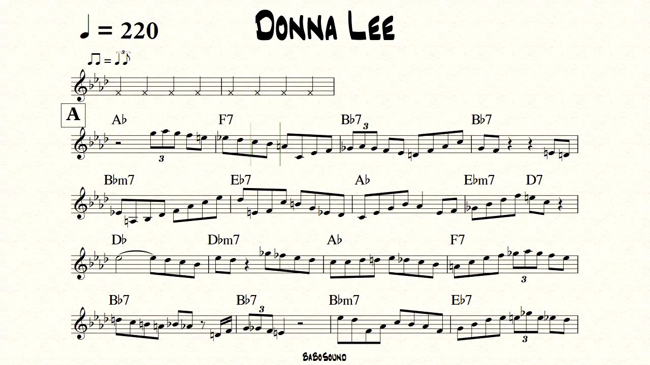 Donna Lee Melody With Metronome BPM 220