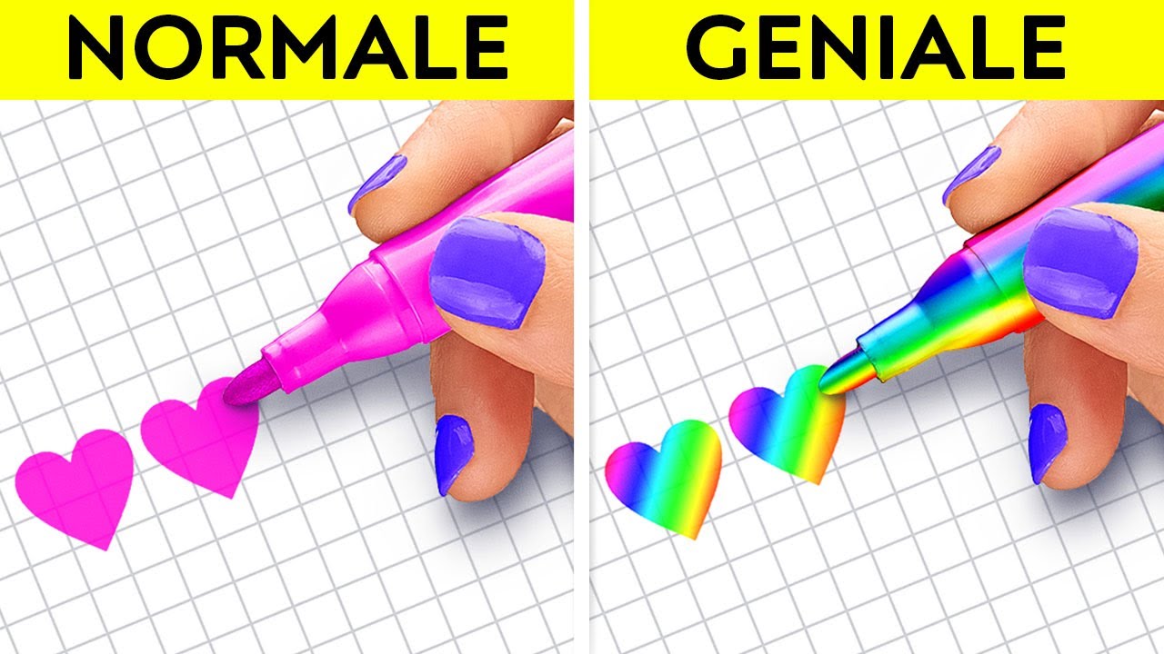 TRUCCHI FAI DA TE PER LA SCUOLA || Trucchi geniali per sopravvivere a scuola su 123 GO! GOLD