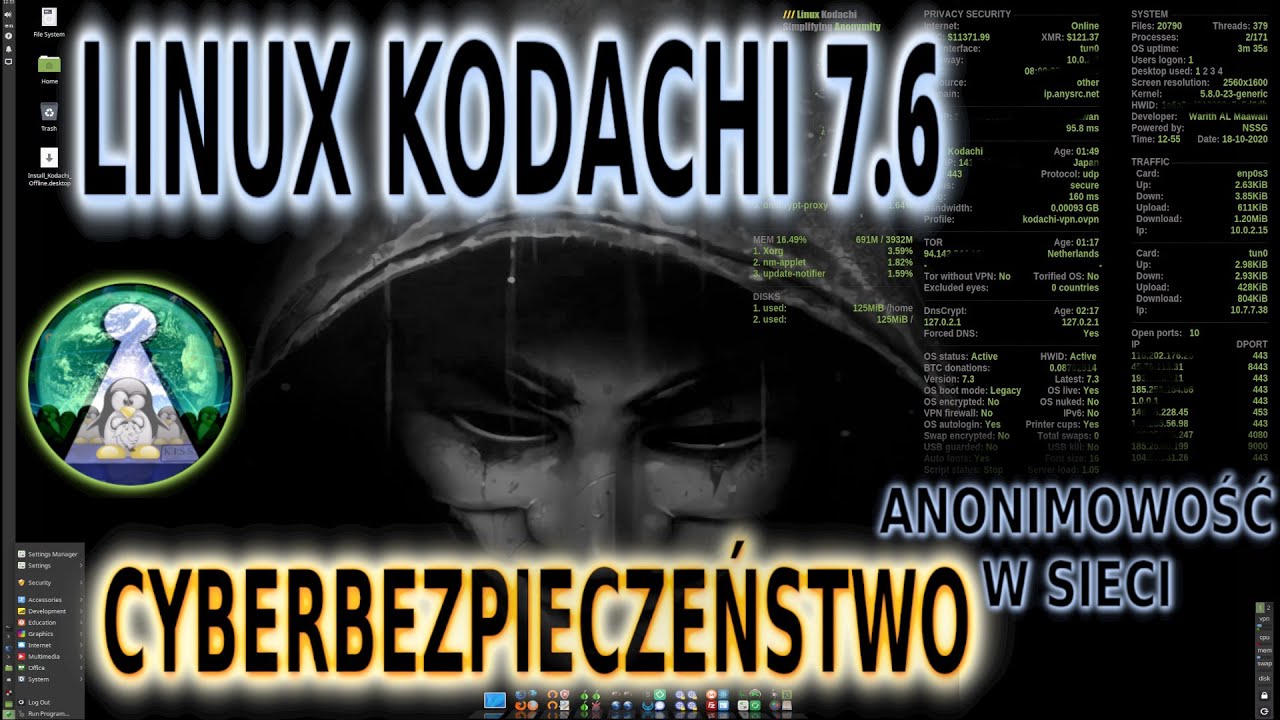 KODACHI LINUX 7.6 czyli cyberbezpieczeństwo i anonimowość w sieci dla każdego TOR, VPN i inne