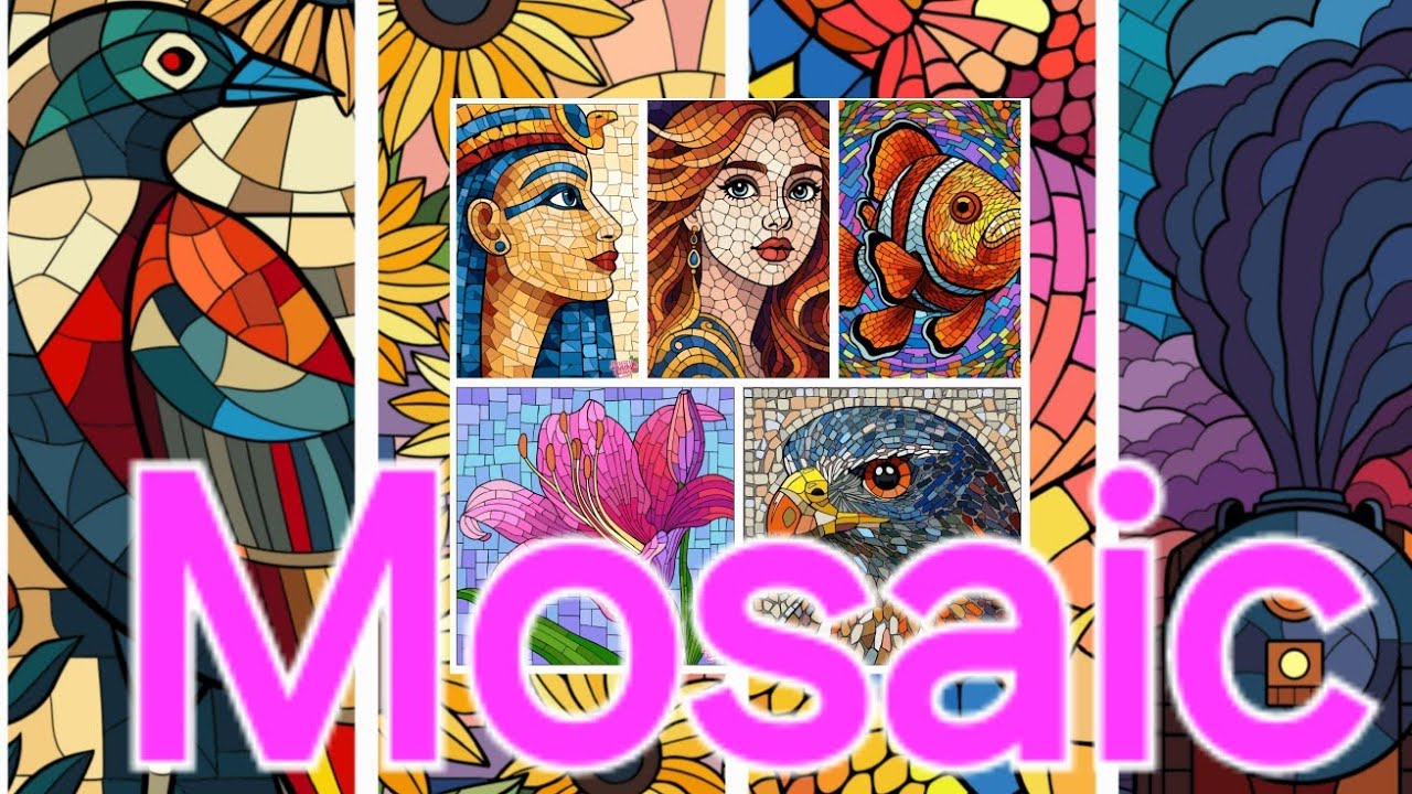 Colour with me Mosaic compilation from Happy Color App #art #happy #drawing #youtubeshorts #shorts
