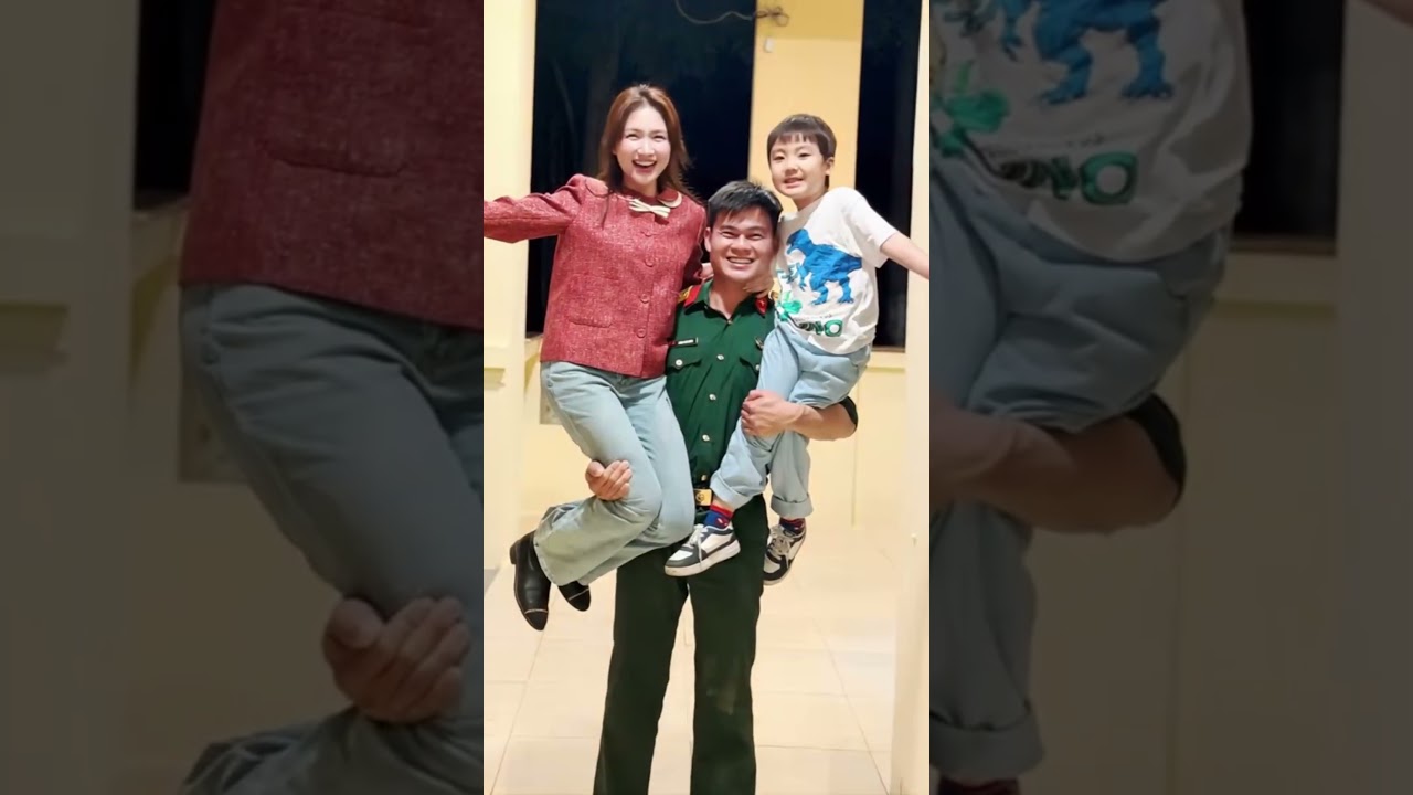 Đại úy Văn Cương chia sẻ đoạn video hạnh phúc cùng Hòa Minzy và bé Bo