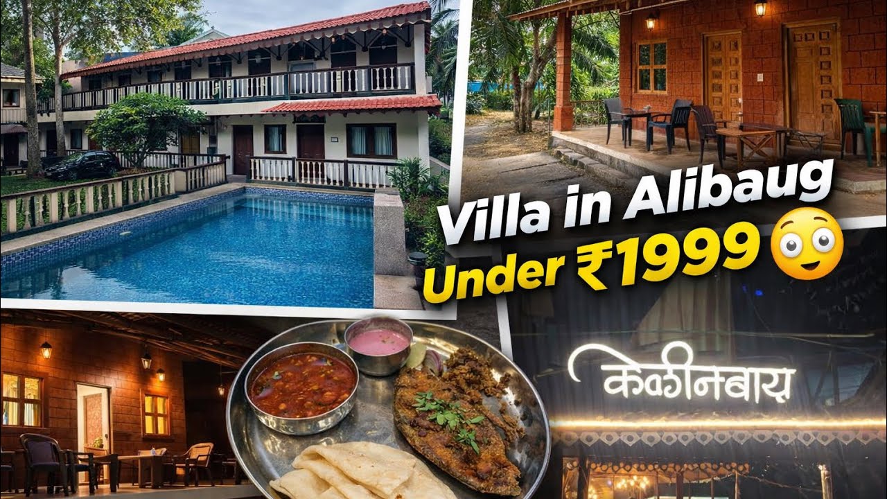 Villa in Alibaug Under ₹1999 😍 (Food Included) | Visited Kolinbay for Seafood 🍤