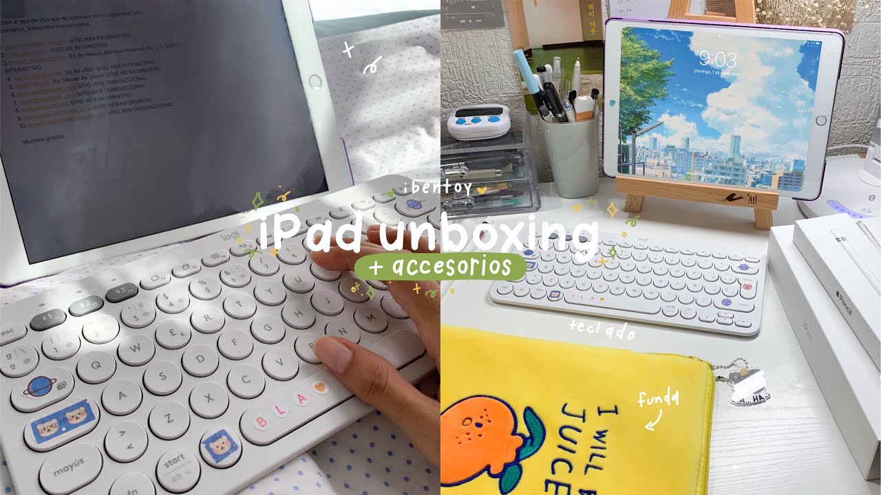 UNBOXING iPad 🧃 + apple pencil + accesorios de ibentoy |