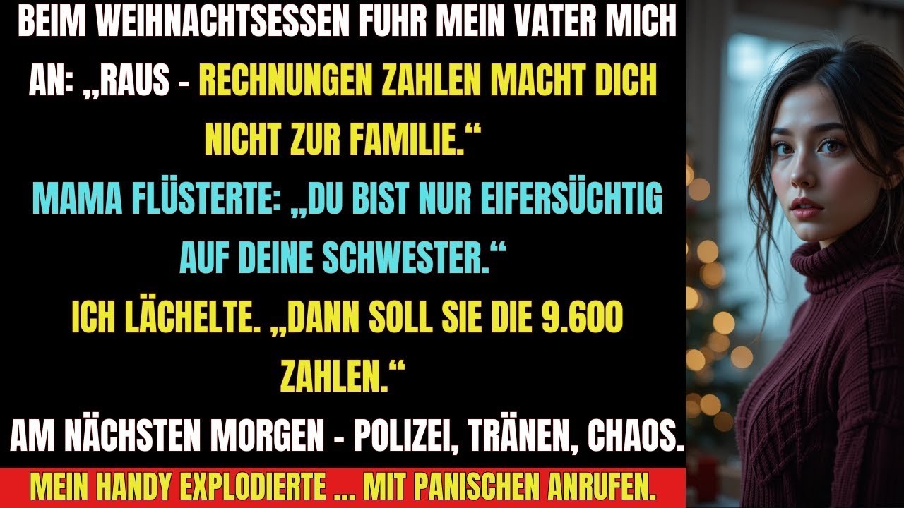 „Beim Weihnachtsessen schrie mein Vater  ‚Raus!‘ – Am nächsten Morgen Polizei & Chaos“