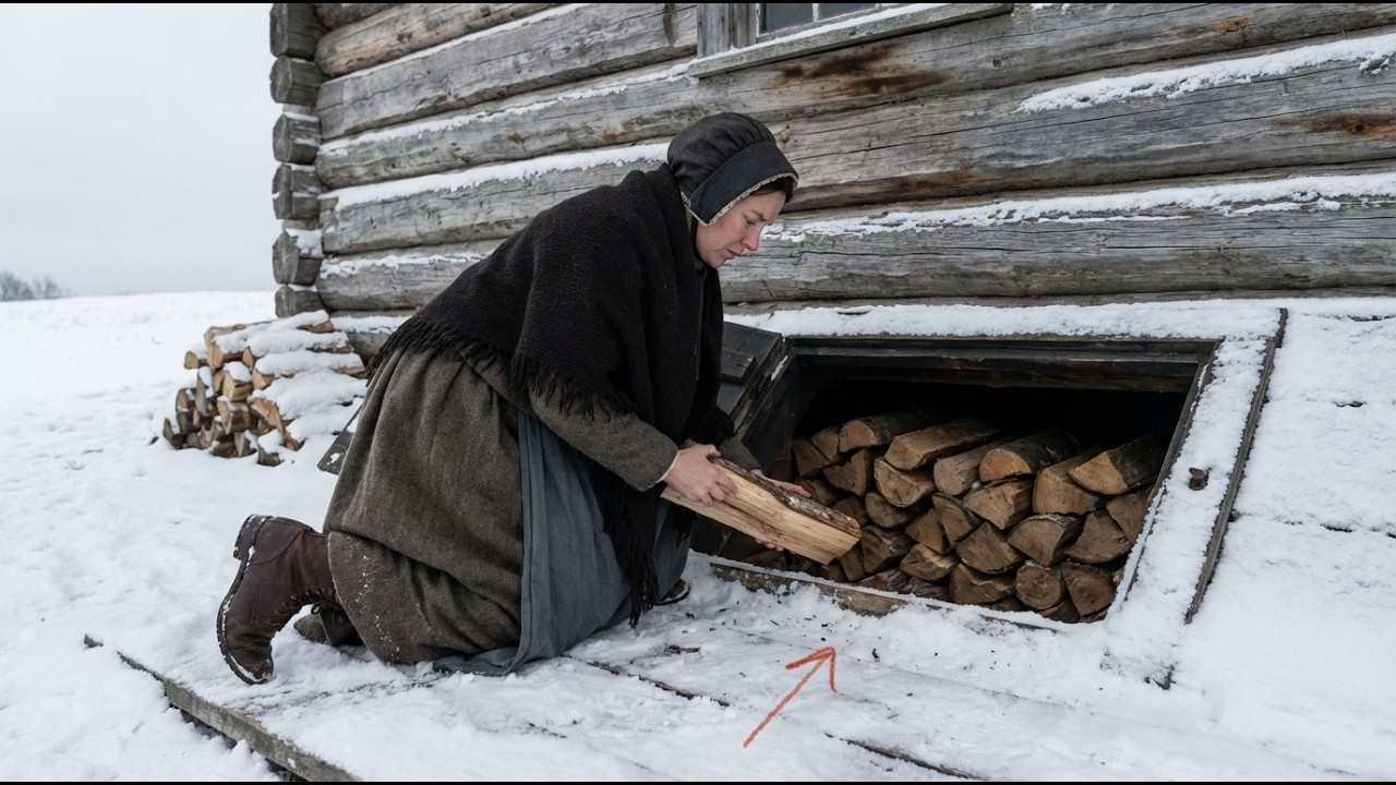 She Built a Smart Firewood Storage Under Her Cabin for the Winter
