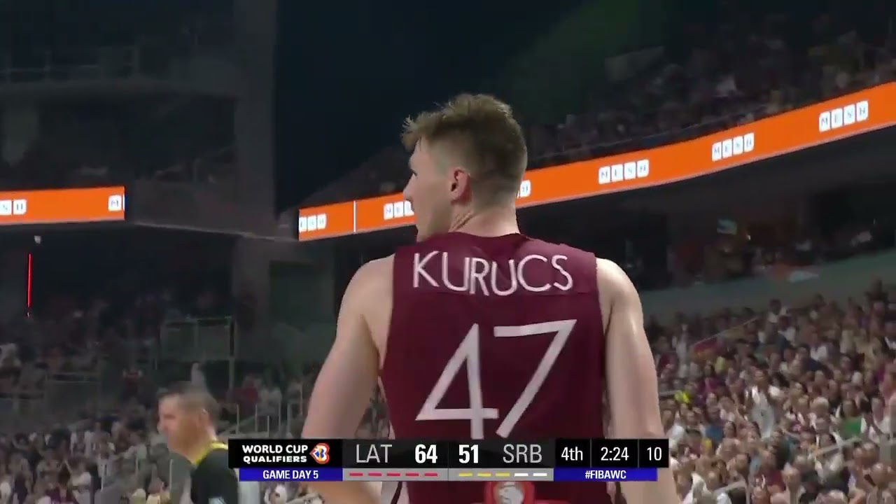 Arturs Kurucs 13pts+6ast & 4rbs vs Serbia