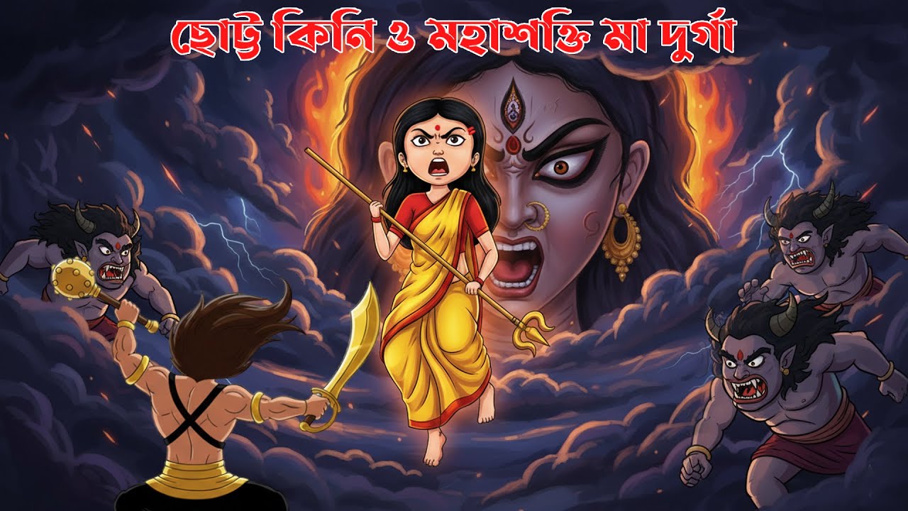 ছোট্ট কিনি ও মহাশক্তি মা দুর্গা | Mahalaya 2025 | Durga Puja Special | Bangla cartoon | Bangla Golpo