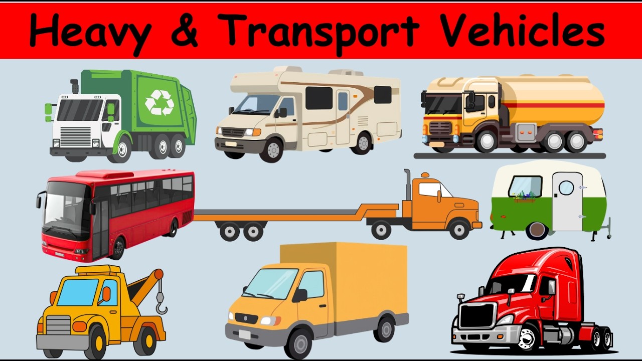 Heavy & Transport Vehicles for Kids 🚚 | Learn Big Trucks | Kids Learning | Part 3