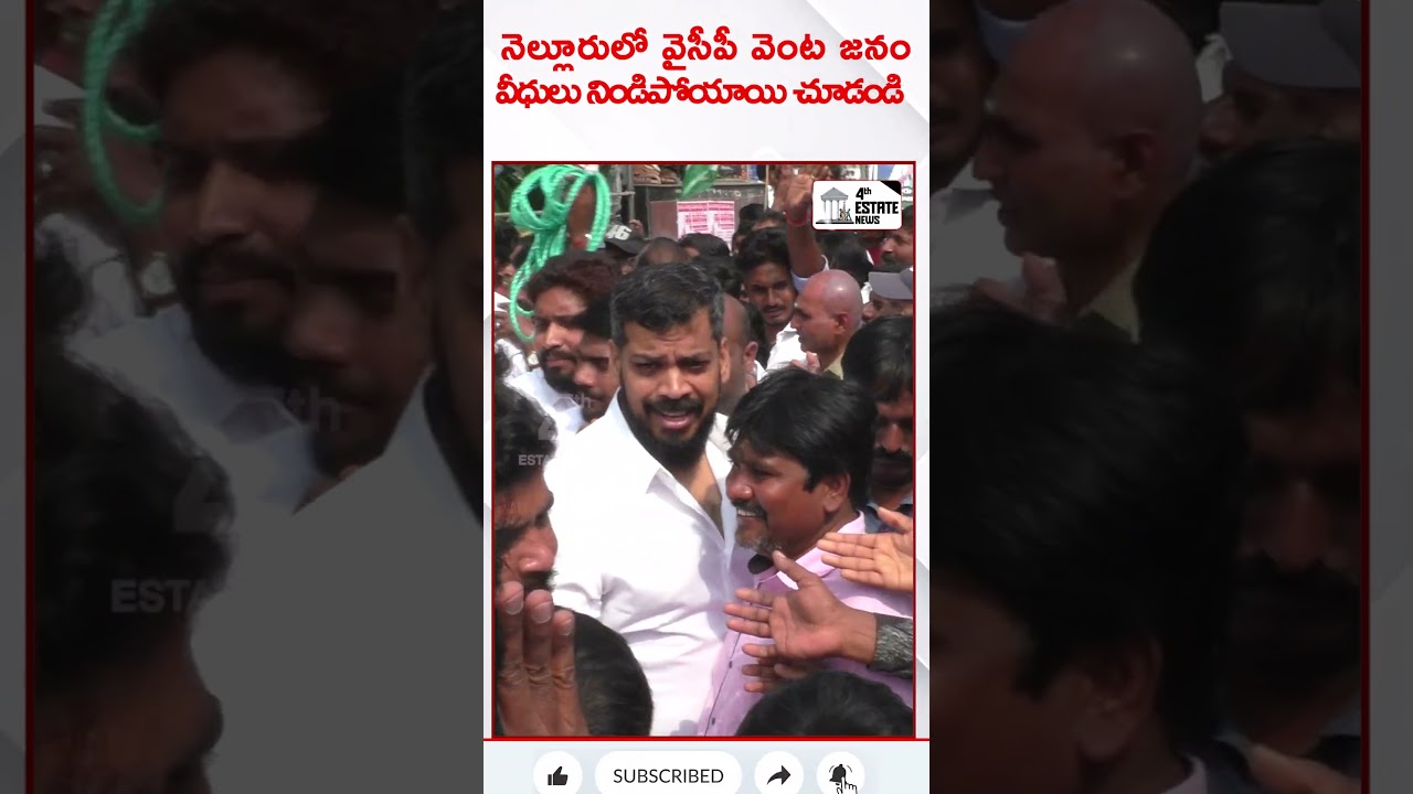 నెల్లూరులో వైసీపీ వెంట జనం....వీధులు నిండిపోయాయి చూడండి#4th #estate #news #nellore #anilkumaryadav