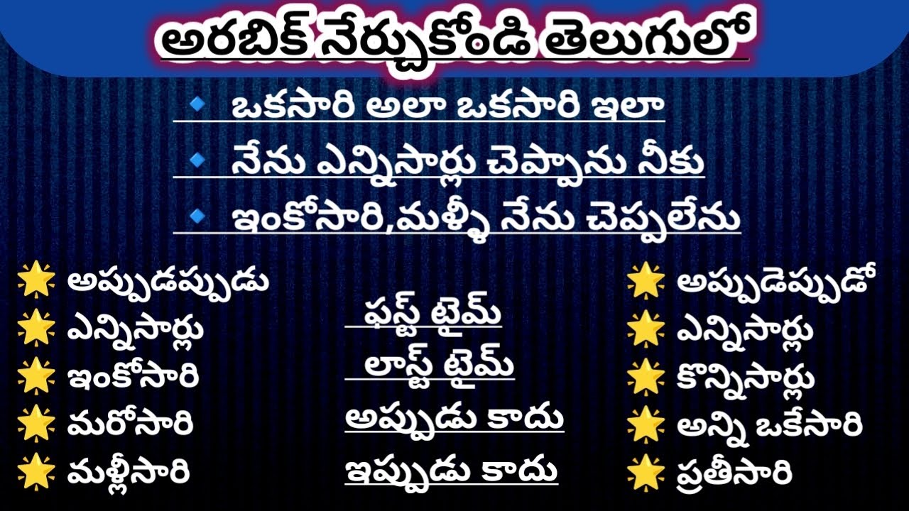 Arabic language in telugu || Learning arabic || Satya kuwait vlogs