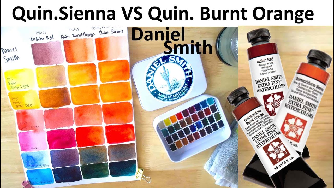 Daniel Smith Watercolor - Quin Sienna VS Quin Burnt Sienna