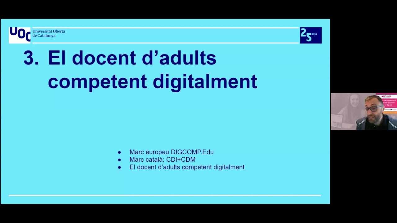 La Compet&egrave;ncia Digital Docent a la formaci&oacute; de persones adultes                  Dr Marc Romero