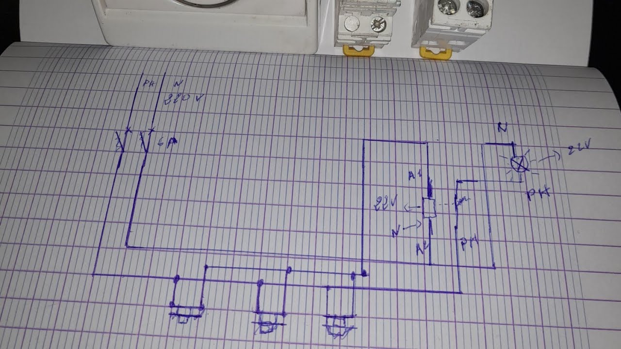 schema cablage telerupteur avec 3 bouton poussoir