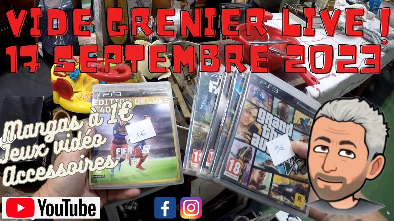 #178 - Vide Grenier Live du 17 Septembre 2023 !! Du manga à 1€ et des jeux vidéo !! ^^