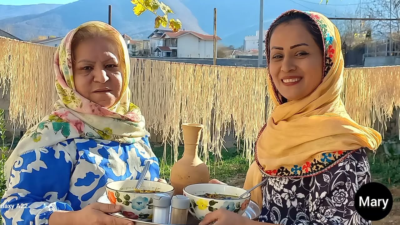 🍲🏡From Garden to Pot: Rustic Ash Reshteh with Handmade Reshteh🪵