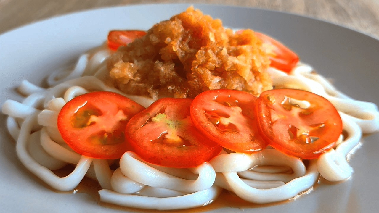 Easy Grated Daikon Udon with Fresh Tomato | Japanese Udon Recipe | No Talking Cooking Vlog