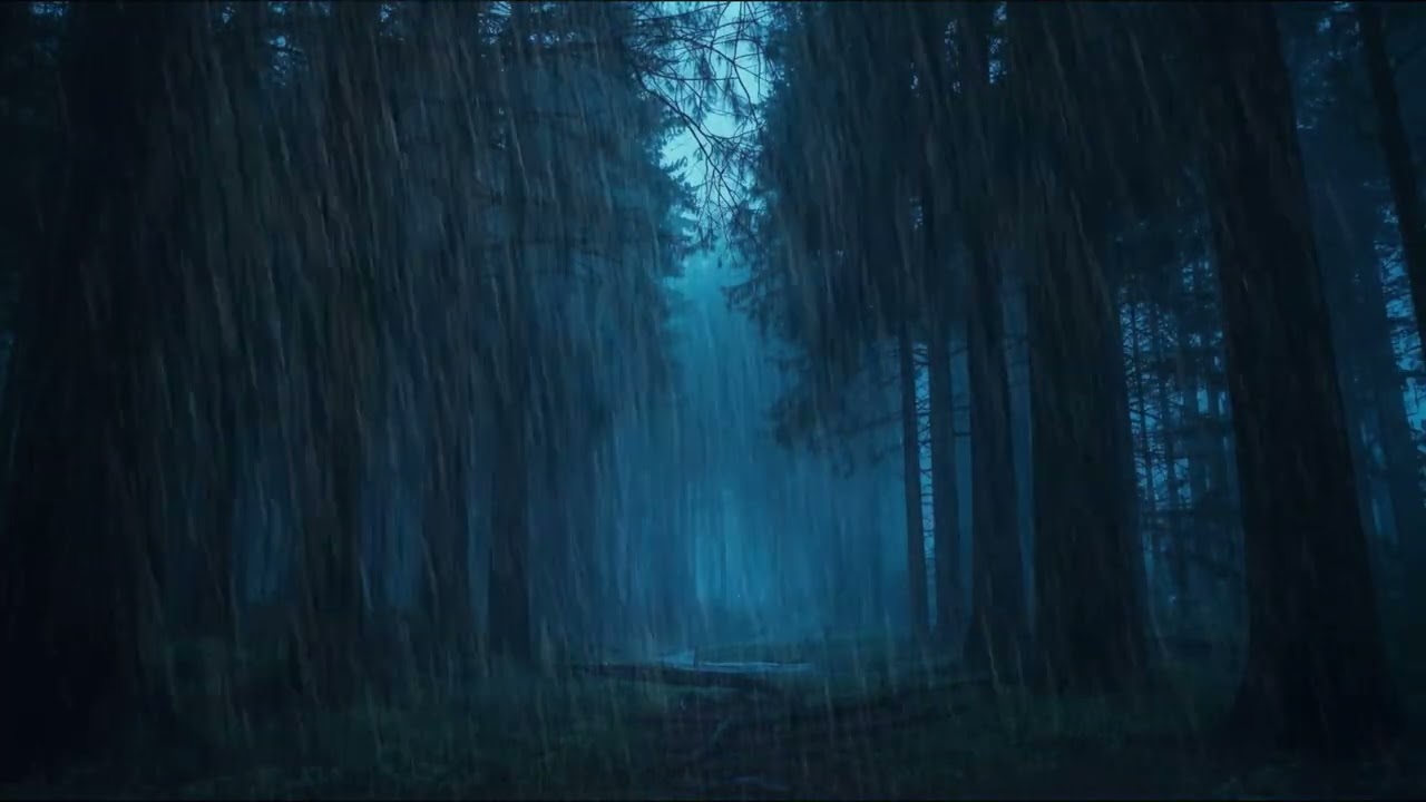 Midnight Forest Rain for Sleeping | Rain Sounds for Deep Rest.