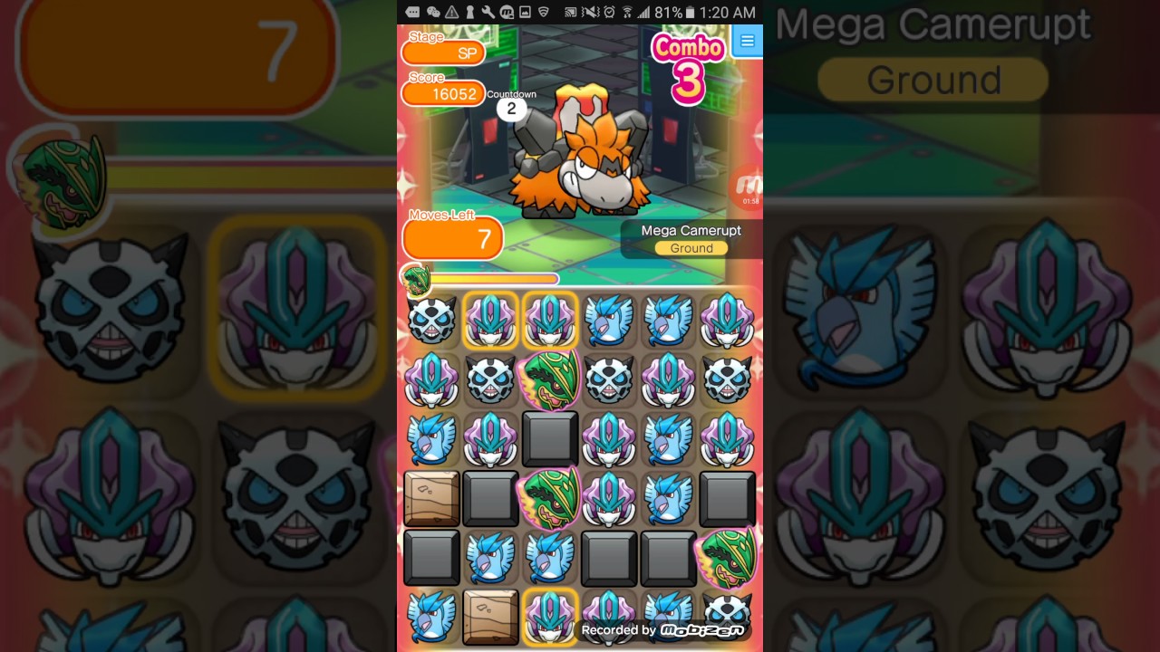 Pokemon Shuffle Mega Camerupt Competition First Try