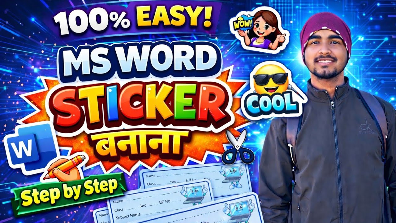 🔥 MS Word Sticker बनाना | 100% EASY | Step by Step 🔥