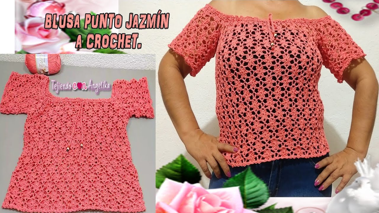 BLUSA PUNTO JAZMÍN A CROCHET |Tejiendo con angélika|.