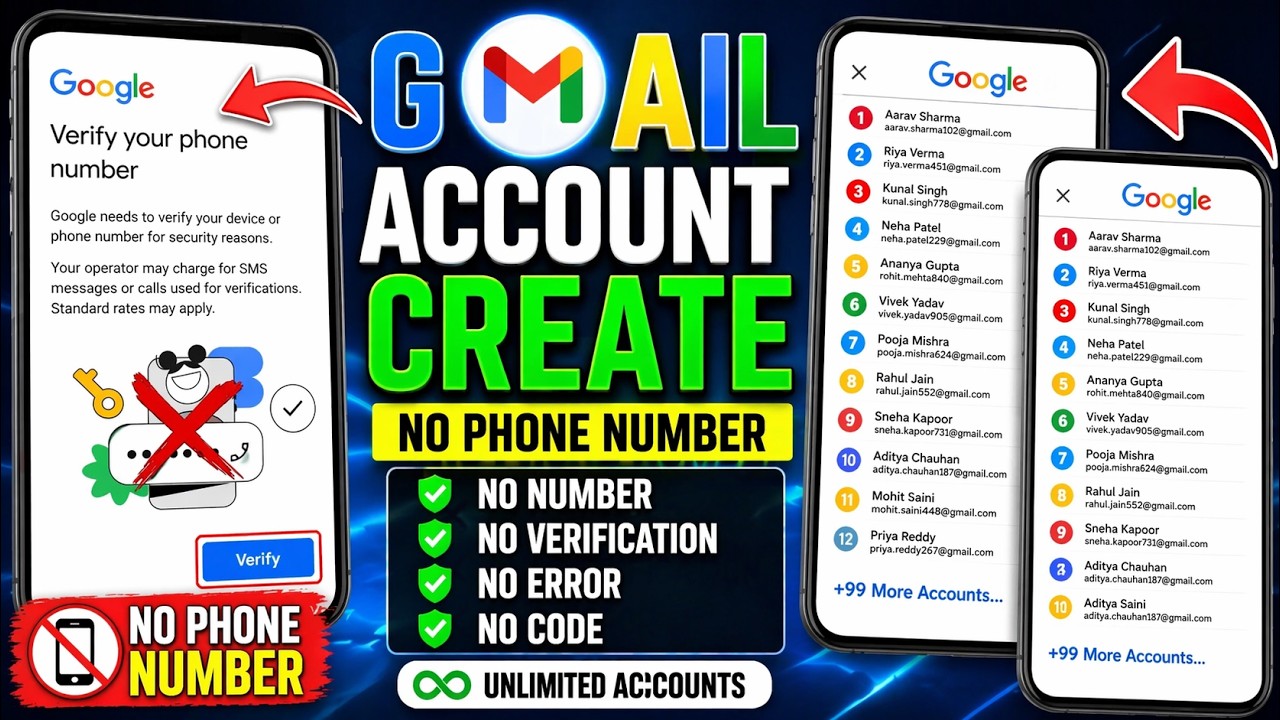 Create Gmail Without Phone Number | No Number + No Verification ✅
