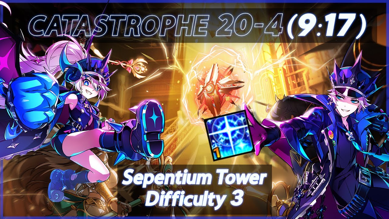 [Elsword NA/엘소드] Catastrophe Serpentium Tower 20-4 [Lv.3] 카타스트로피 서펜티움 타워 3단계 플레이 (9:17)