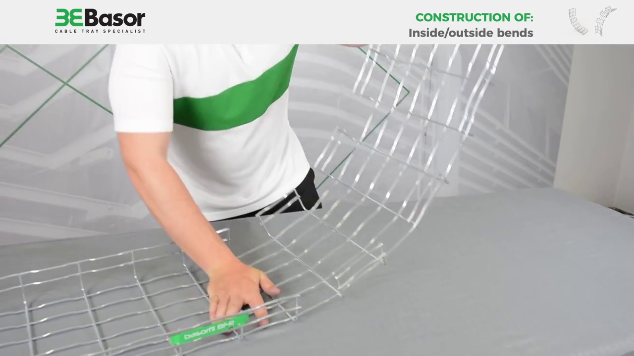 Construction of inside and outside bends from Basorfil basket tray
