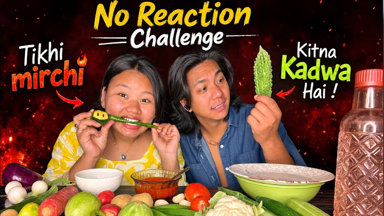No Reaction Challenge 🔥 Tikhi Mirchi vs Kadwa Karela | Husband Wife Challenge