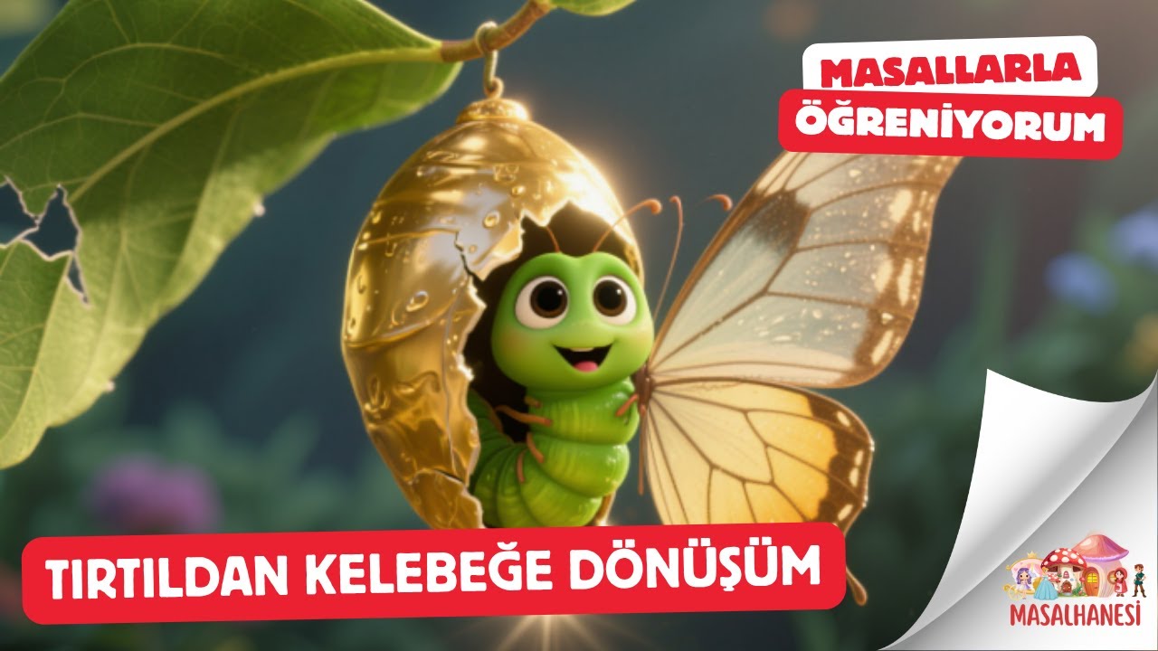 🦋 Tırtıl Kelebeğe Nasıl Dönüşür? | Başkalaşım Masalı | Minik Tırtıl'ın Hikayesi