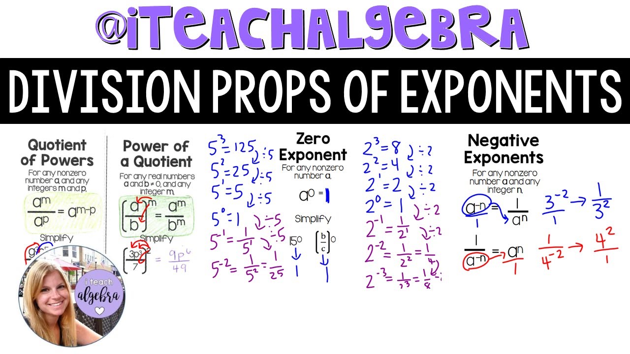Algebra 1 - Division Properties of Exponents