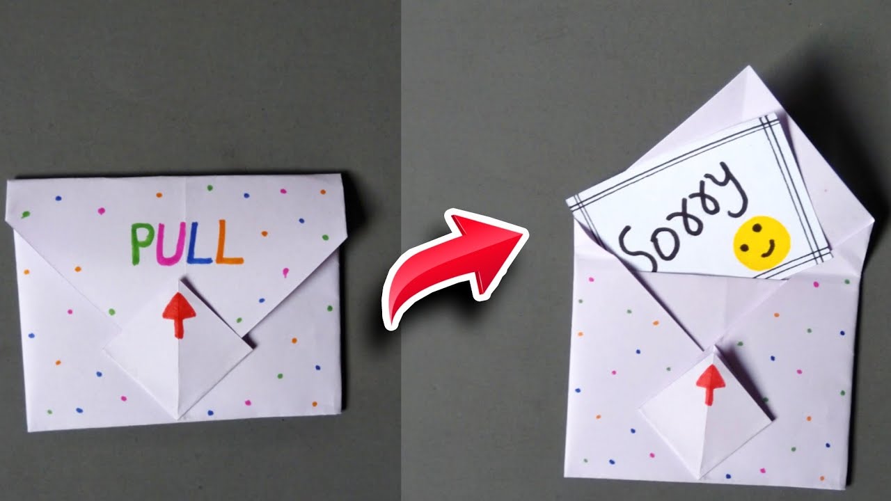 SORRY CARD MAKING / Pull up tab card  ( 1-minute craft )