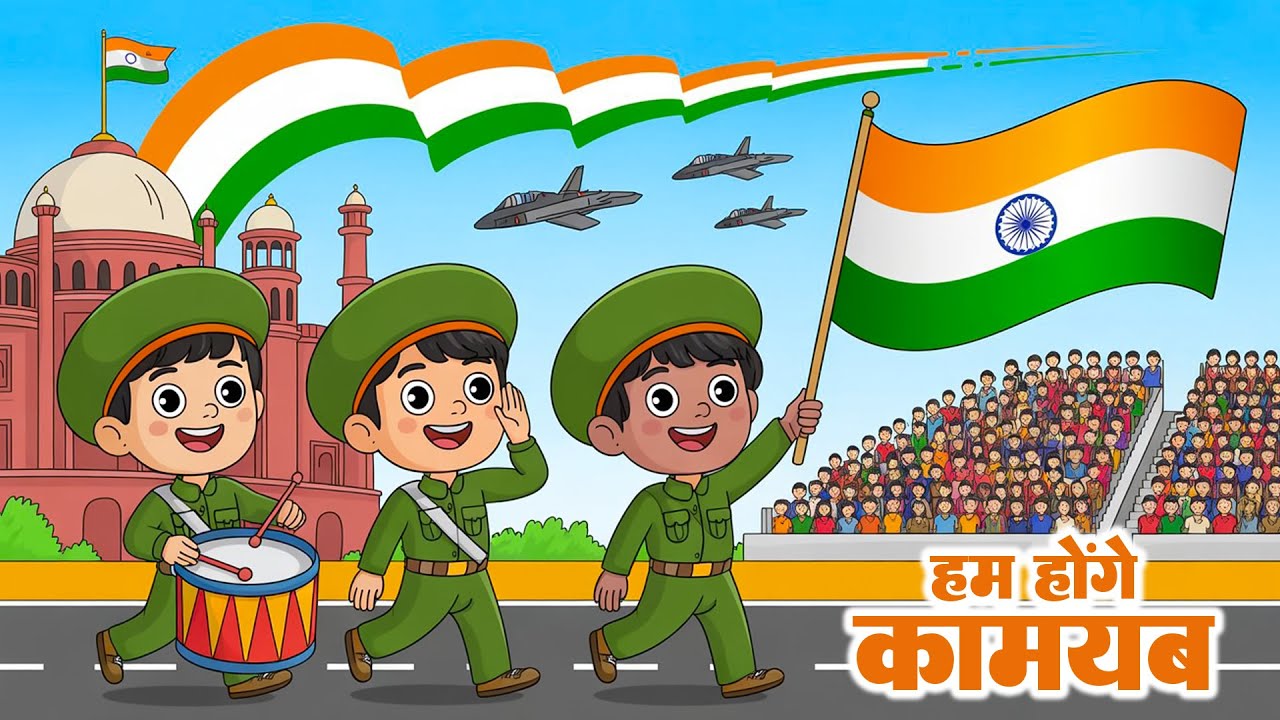 Hum Honge Kamyab | हम होंगे कामयाब | Republic Day Songs for Kids | 26 January Nursery Rhymes