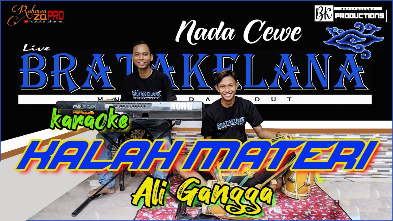 KALAH MATERI (Nada Cewe) Karaoke KENDANG RAMPAK Version ( Alli Gangga )