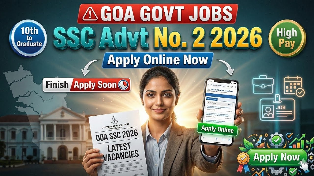 Goa SSC Advt No. 2 2026 | Latest Govt Vacancies | Apply Online | JobCast Daily