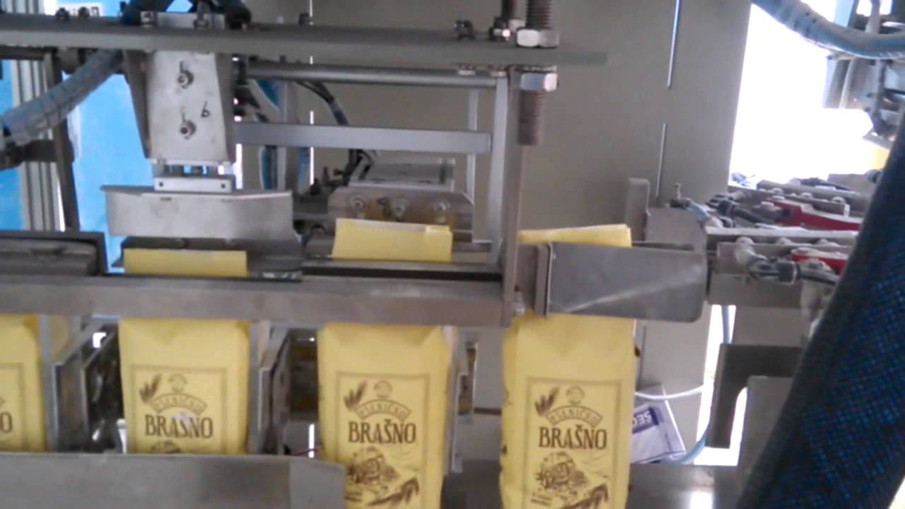 Automatic paper bag filling cutting guling and sealing machine