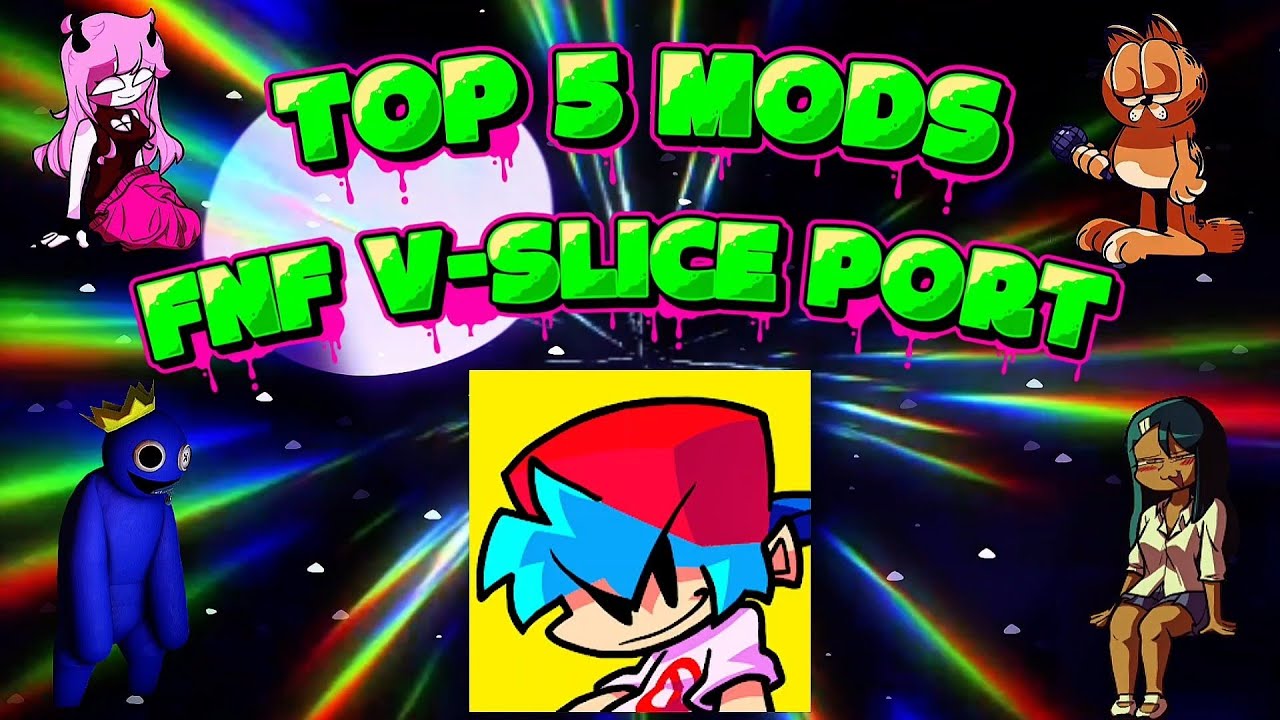 🔥FNF MOD🔥TOP 5 MODS EPICOS DE FRIDAY NIGHT FUNKIN' MOBILE [V-SLICE PORT]📁✅😎