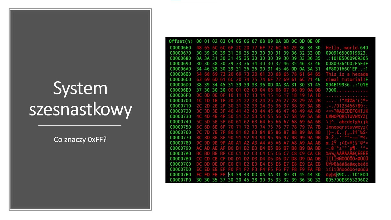 System szesnastkowy (heksadecymalny) - co znaczy 0xFF?