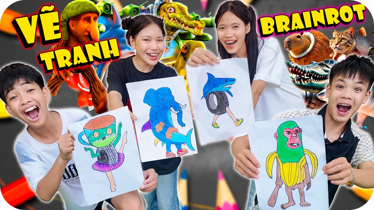 Thử Thách Vẽ Các Nhân Vật Trong Brainrot | Min Min TV Minh Khoa