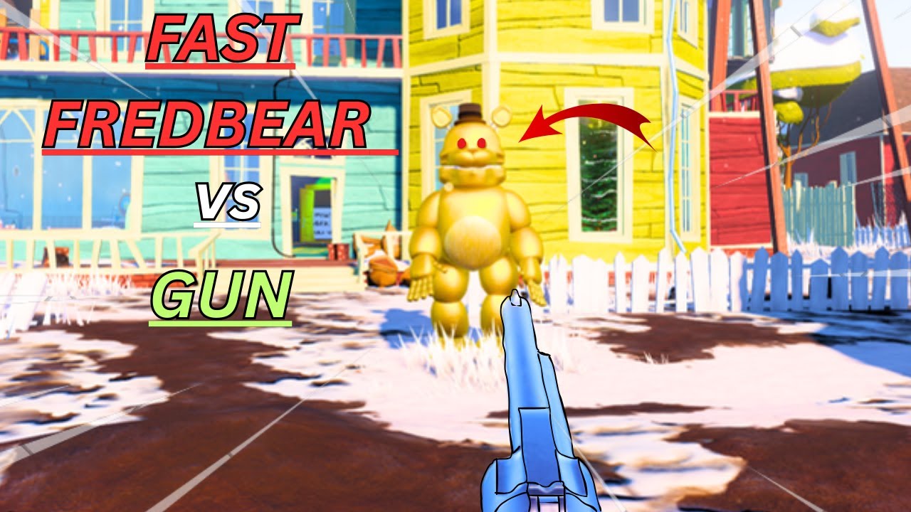 Using a GUN on  FAST FREDBEAR | Roblox