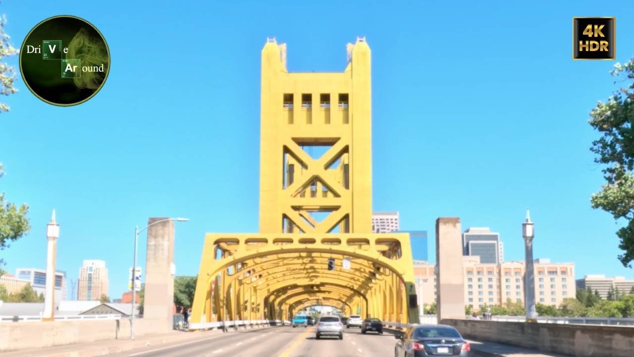 [4K] Drive Around Historic Old Sacramento Waterfront District