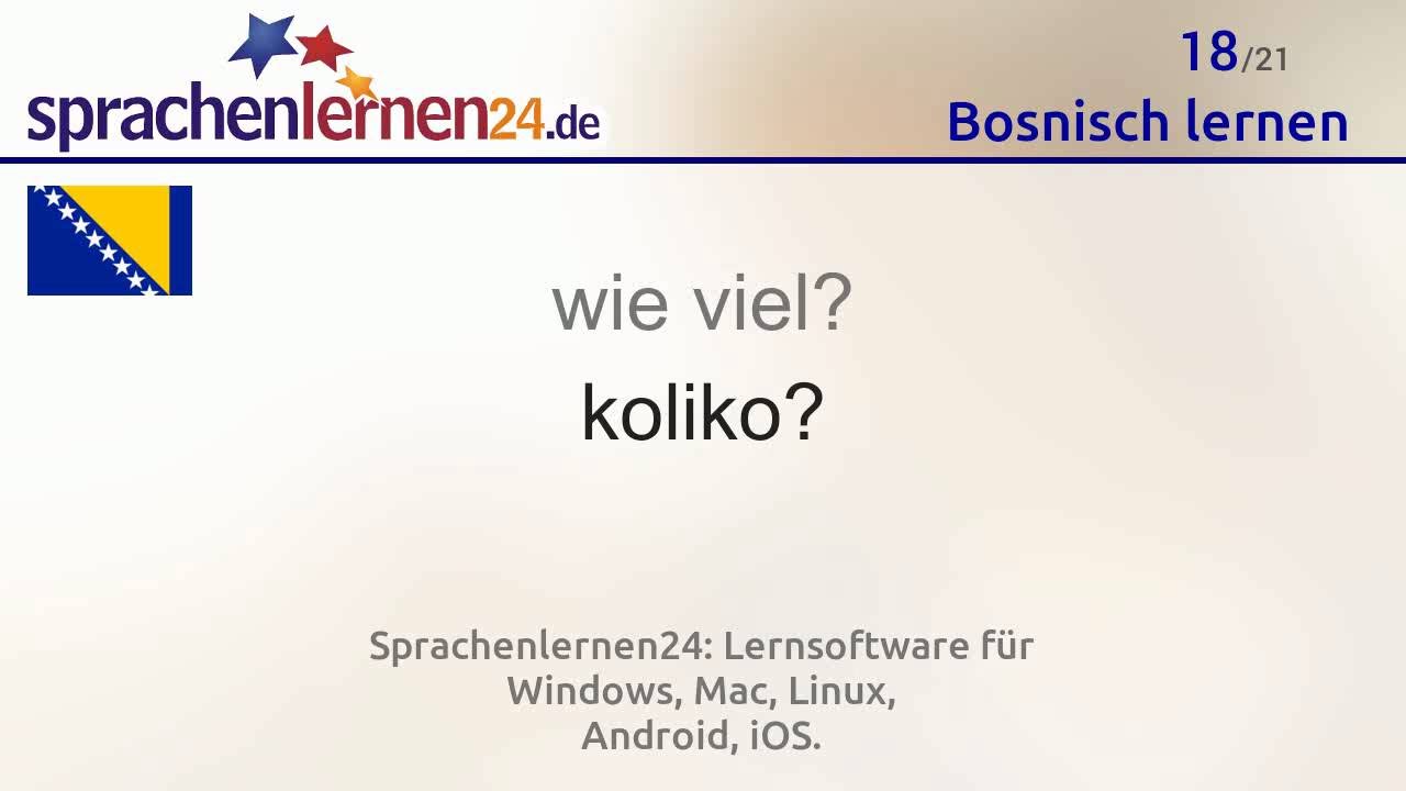 Bosnisch lernen (kostenloses Sprachkurs-Video)