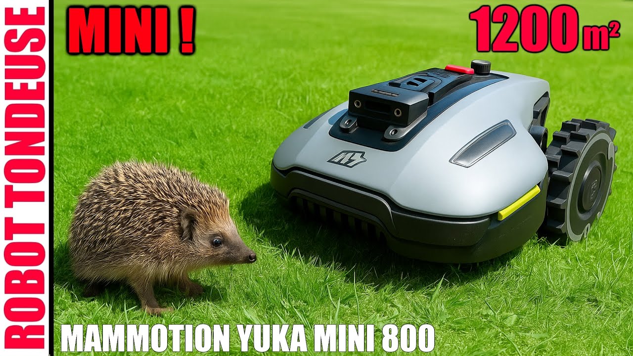 un mini robot tondeuse qui a tout d'un grand! MAMMOTION YUKA MINI 800 1200m² 190mm 60mm 4G antivols