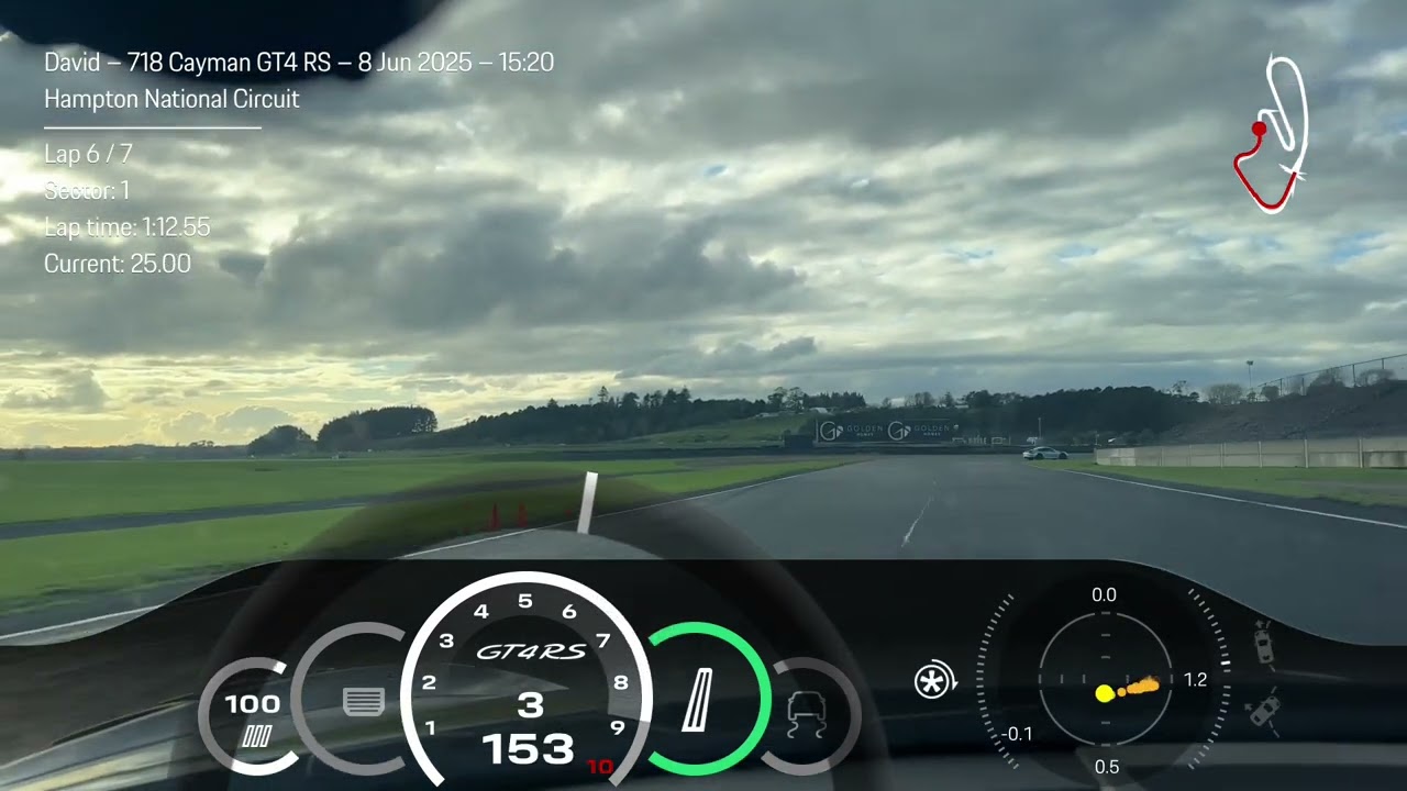 Hampton downs - National circuit  - 1:12.5 secs Porsche GT 4RS