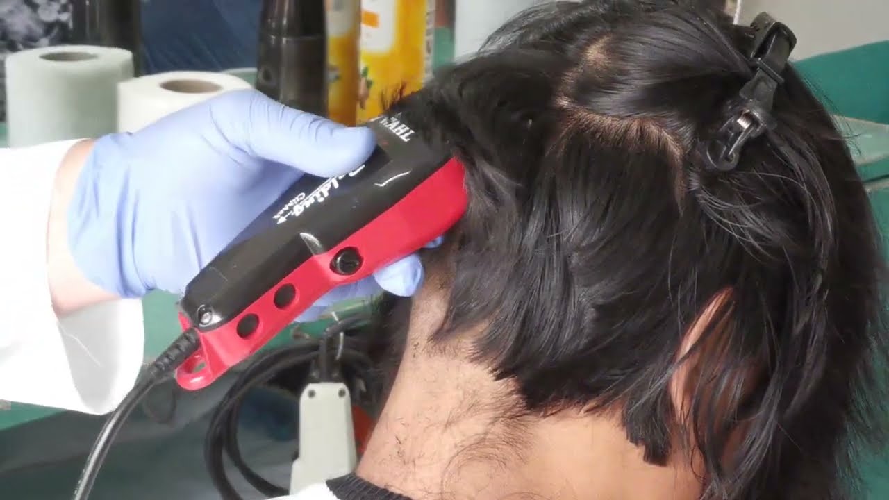 Long hair punishment to undershaved bobcut ✂️