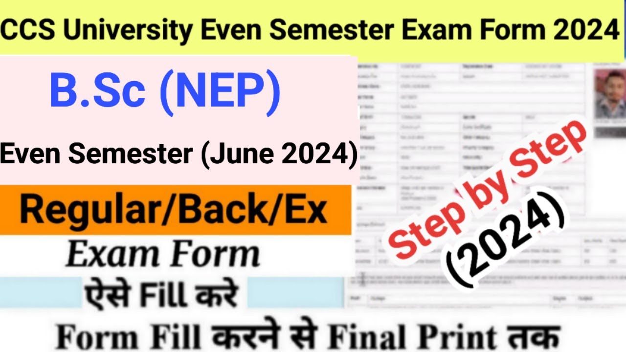 How to Fill CCS University Exam Form 2024 | CCSU B.Sc (NEP) Semester -4 Exam Form Kaise Fill kare