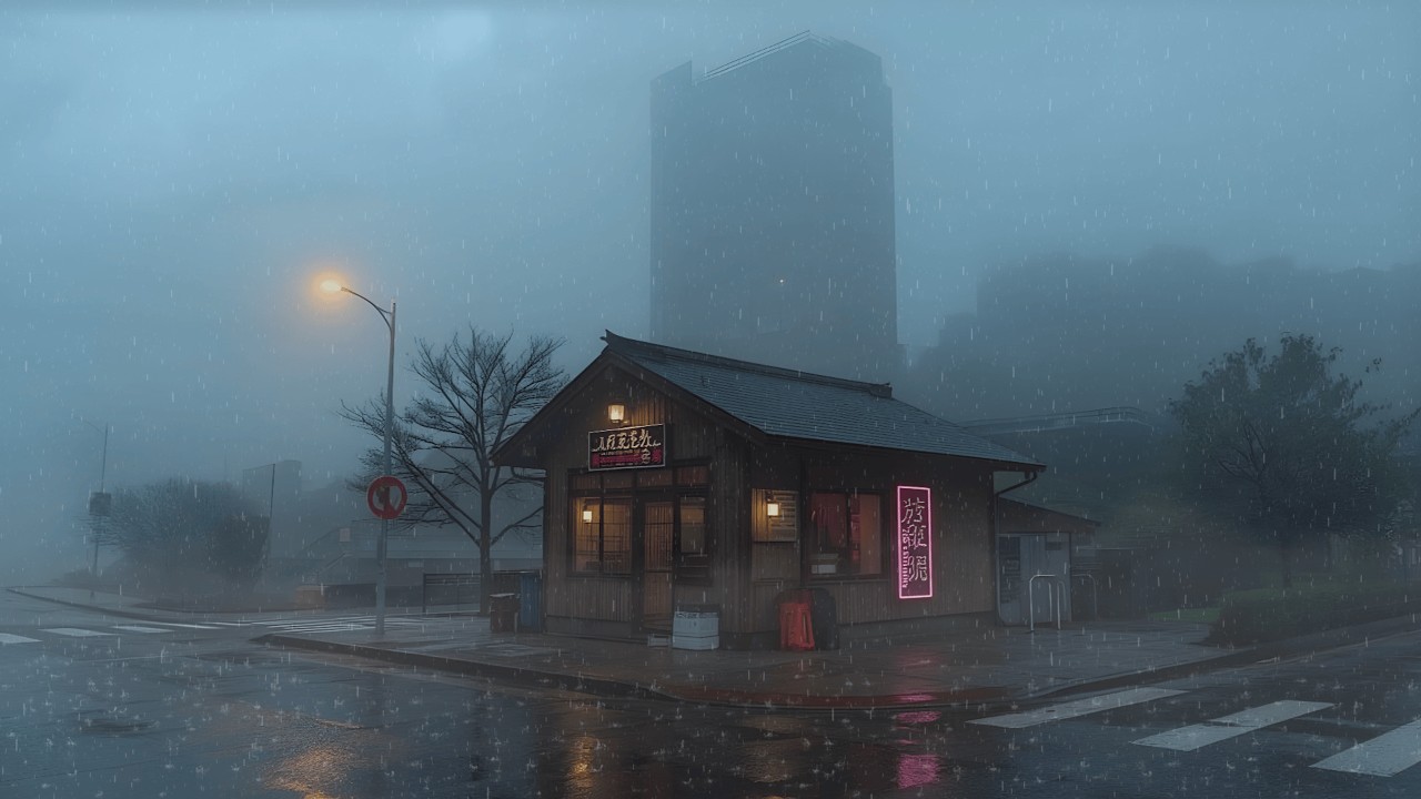 Tokyo After Midnight 🌙 The Softness of Lofi & Rain Alongside the View of a Traditional Cafe